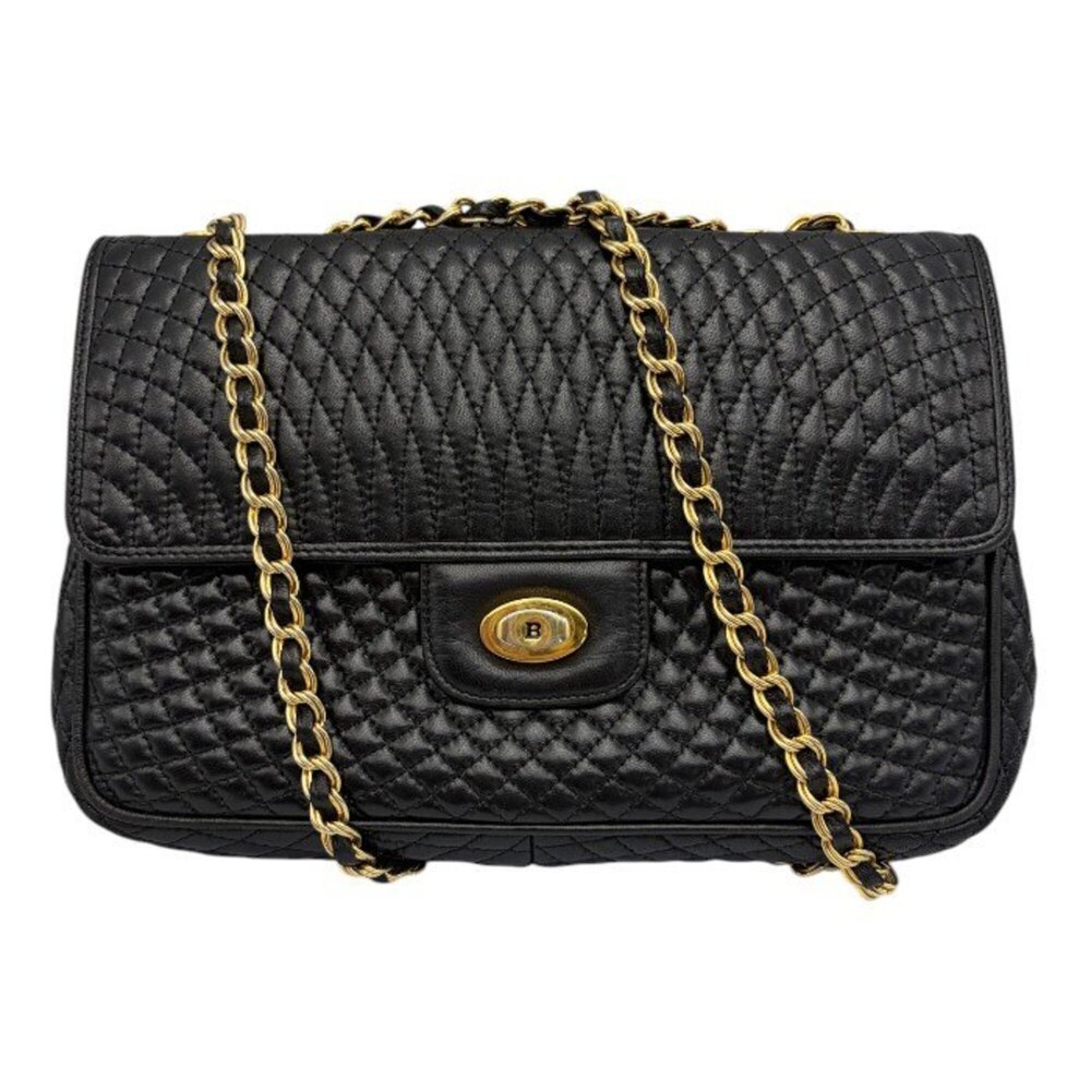 Bally Quilted Leather Chain Shoulder Bag